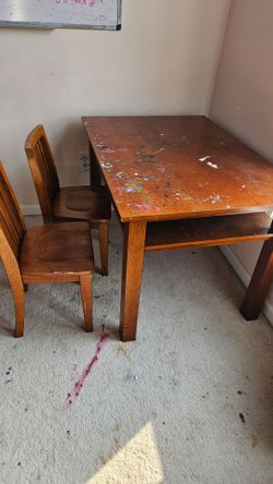Wooden Kids Table with Chair
