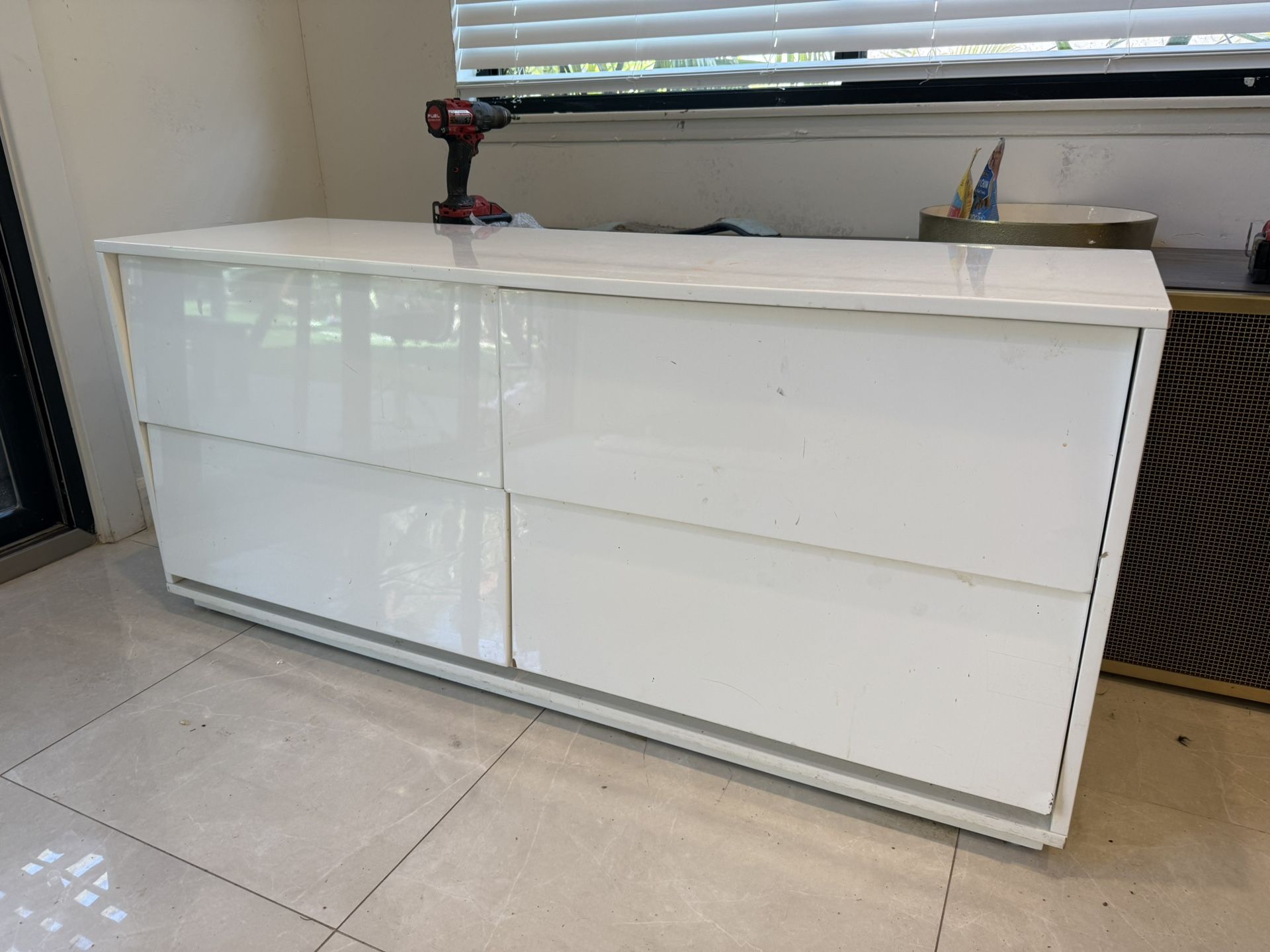 IKEA White Gloss Dresser - 4 Drawers FREE