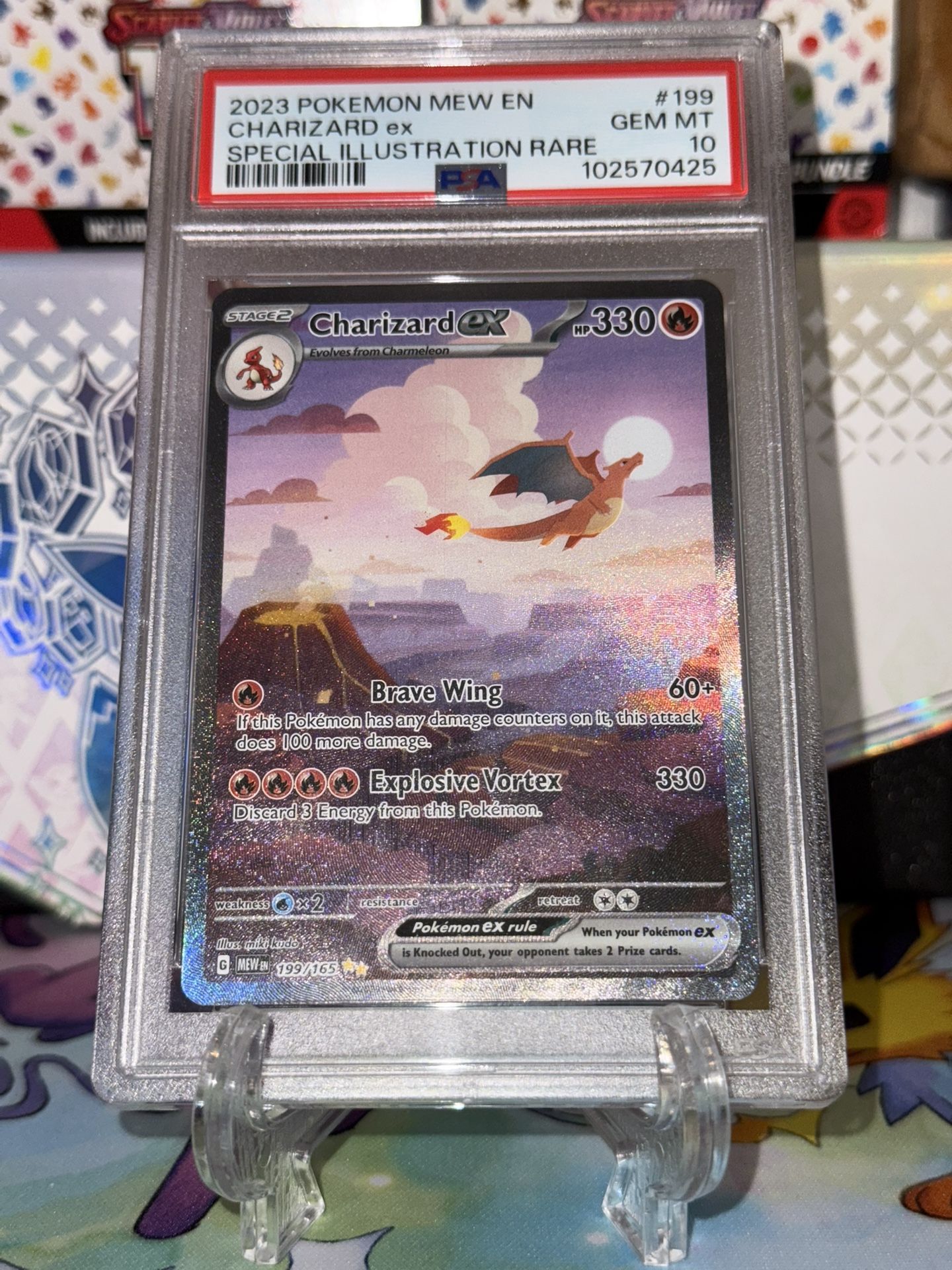 2023 Pokemon EN-Mew 151 Charizard EX 199/165 SIR 🔥 PSA 10 GEM MINT 🔥