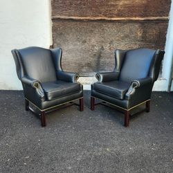 Two (2) Matching High End Leather Chairs 