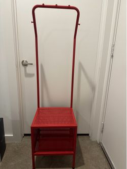IKEA red clothes rack