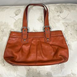 Coach Large Leather Bag/ Brick Color/ F13733