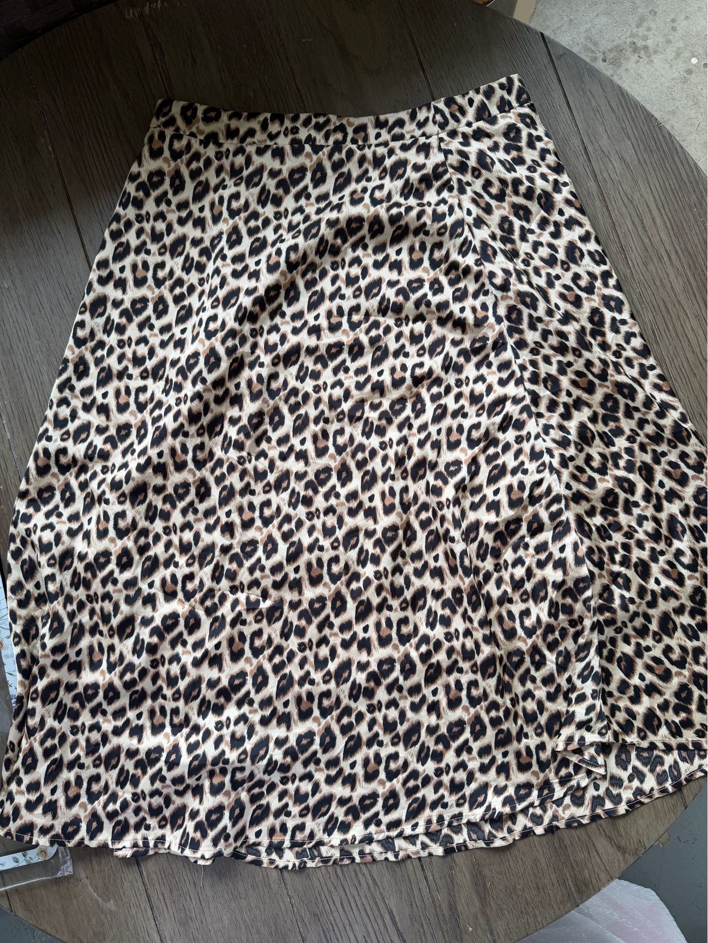 Cheetah skirt and white top