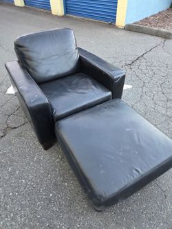 Leather Chair plus ottoman