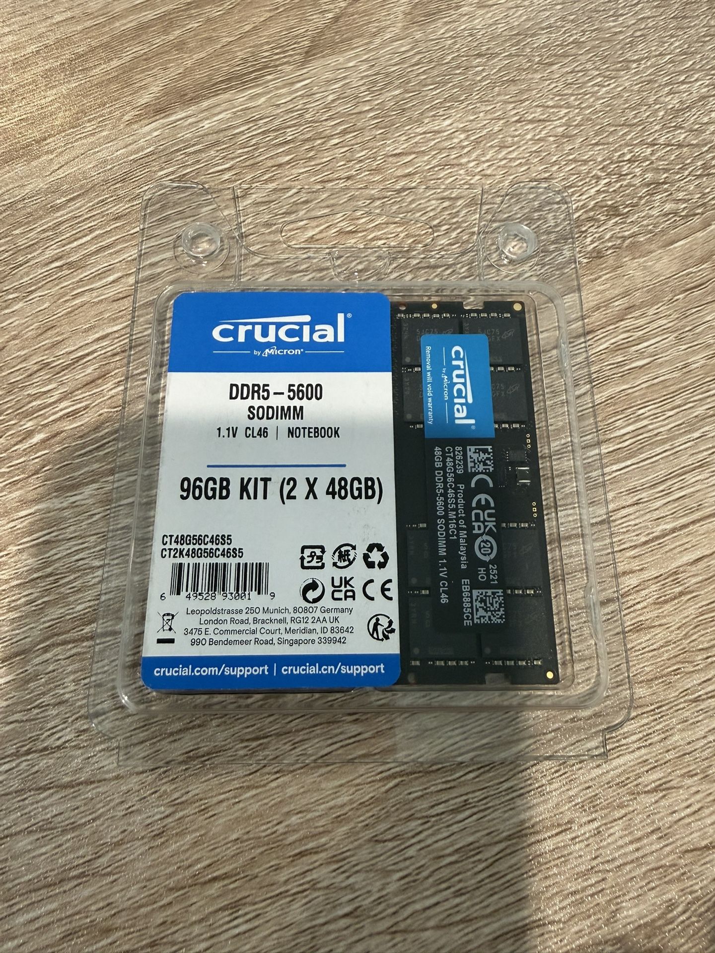 Crucial 96GB DDR5 Ram, 5600MHz Laptop Memory Kit, SODIMM 262-Pin