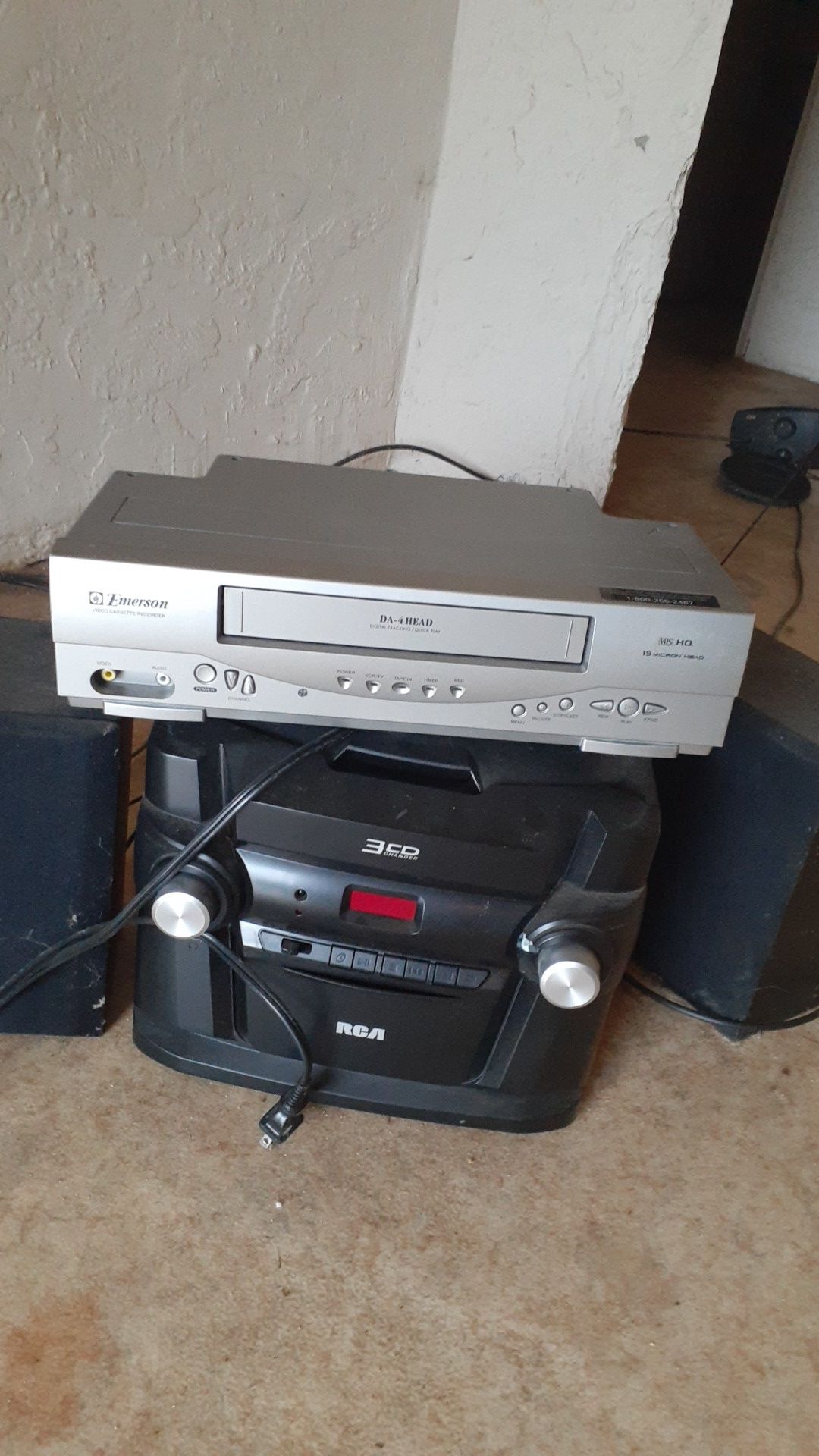 DVD player and radio with speakers