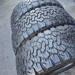 3 used tires Lt265 60r18 Bfgoodrich K02, DOT 2023, LR E ,$150.00