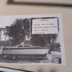1998 McGregor Sailboat 26 Ft