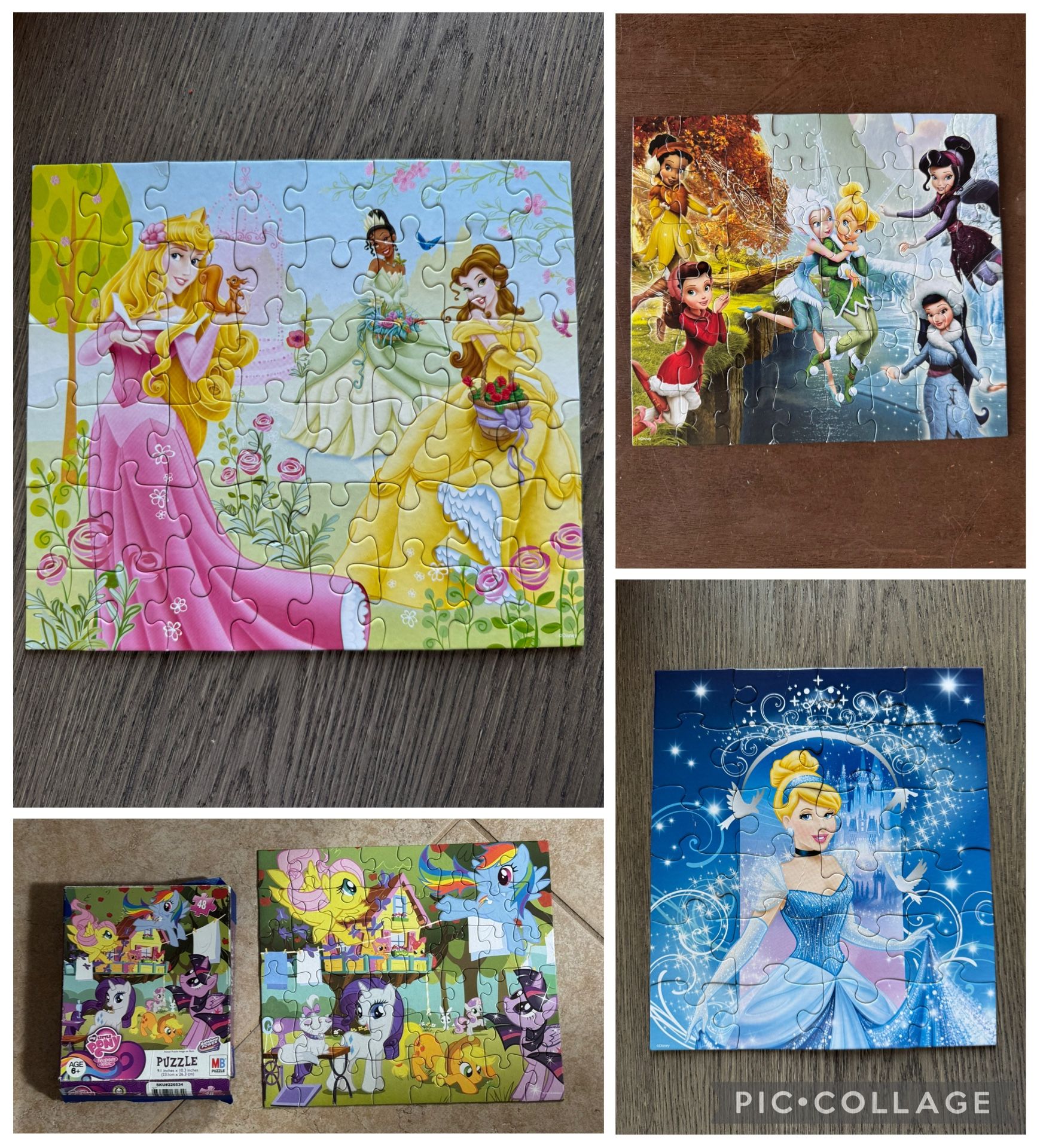 Set Of 4 Puzzles Disney Princess And My Little Pony
