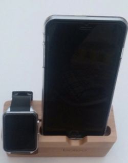 100% Bamboo iPhone and Apple Watch Stand