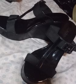 Charles By Charles David Black Wedge Shoes
