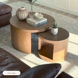 Nathan James Uchu Round Wood Nesting Coffee Table Set