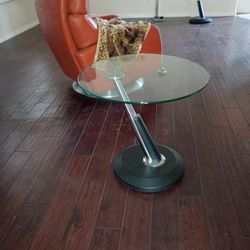 End table coffee table glass Black chrome 40.00