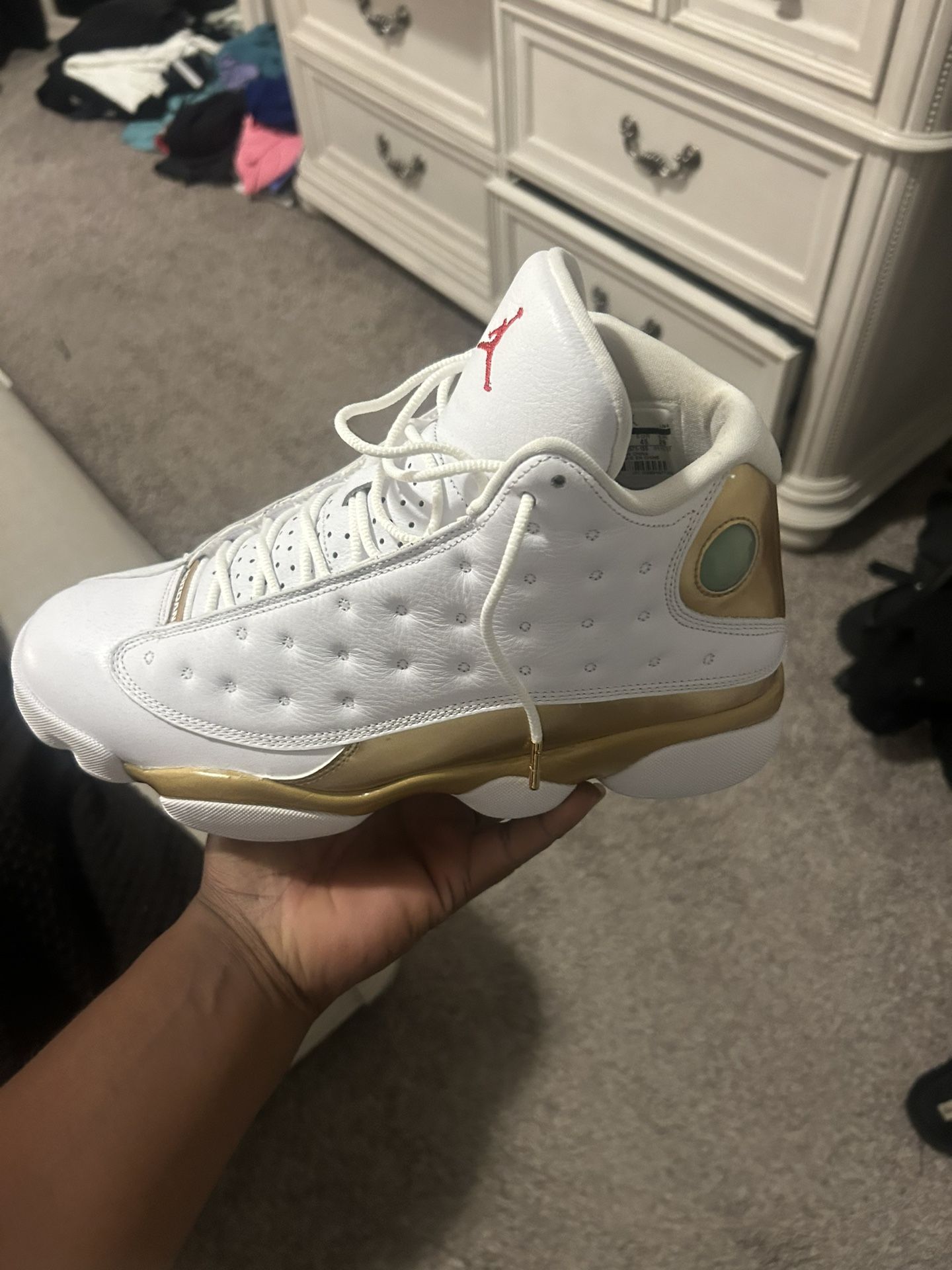 Jordan 13 DMP Gold And White