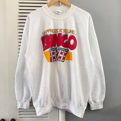 Vintage 90’s ‘Happiness Is Yelling BINGO’ Crewneck Sweater