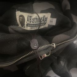 Bape Hoodie Black And Grey 