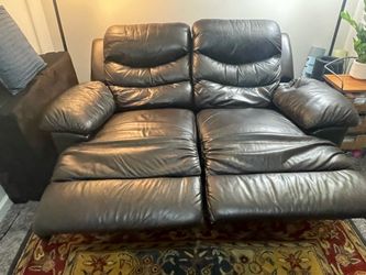 Genuine Leather Loveseat Recliner