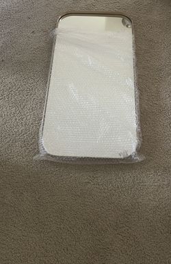 Minimalist Mirror Curved Edge Rectangle Mirror Gold Frame