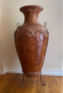 Terracotta Tall Vase Pot Vintage