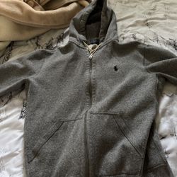 Grey Polo Ralph Lauren zip up hoodie