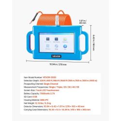 441^Underground Water Detector, Up to 1640ft (500m) Pro Underground Water Detection Locator, 7" Touchscreen Auto Mapping Well Detector Explorer with M