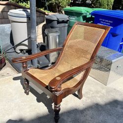 Antique Boot Chair – Solid Wood with Rattan 
