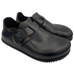 Birkenstock London-Oiled black soft leather clogs women Size 38/ 7US