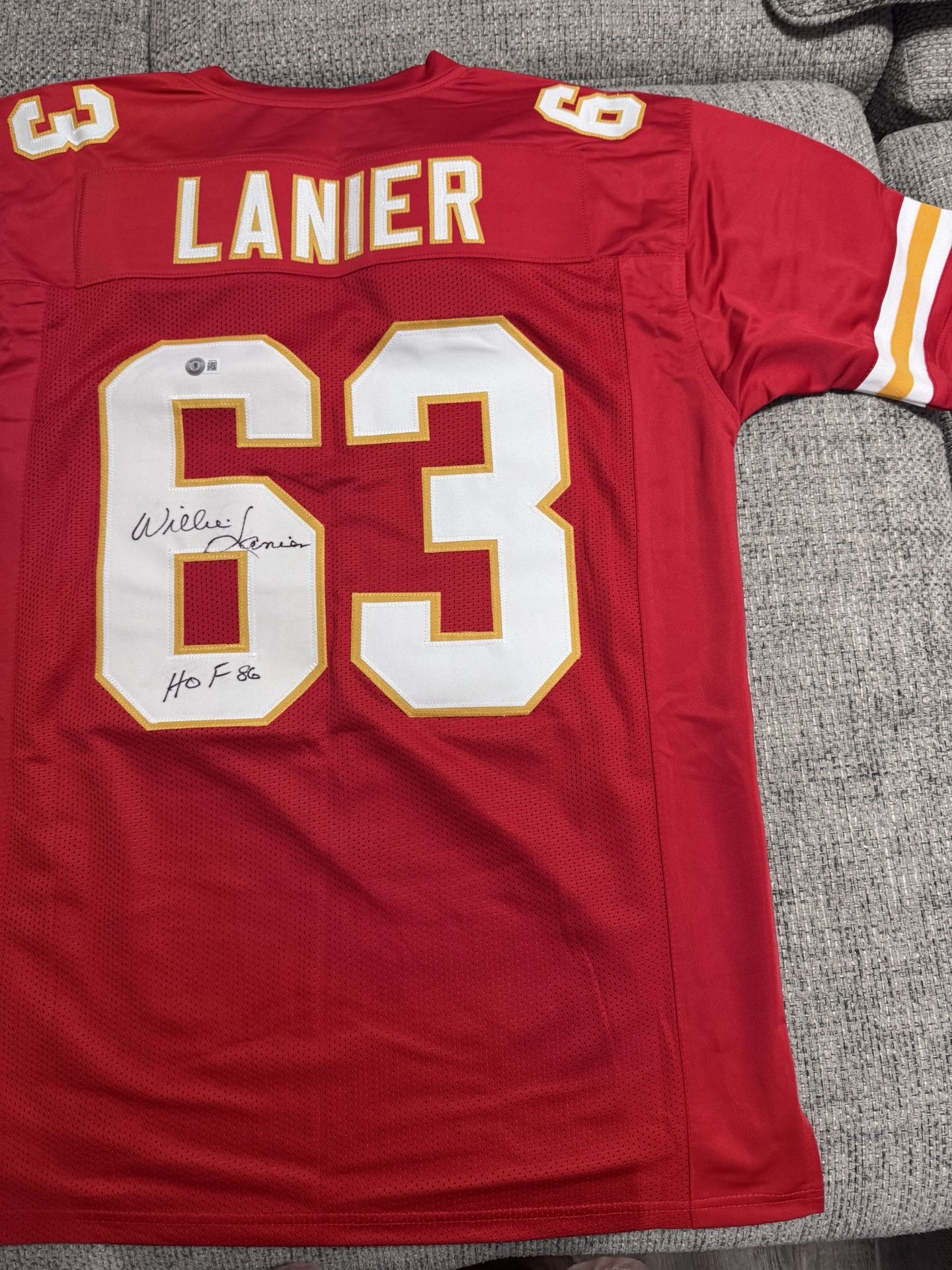 WILLIE LANIER SIGNED Autograph Custom Jersey - BECKETT COA - Kansas City Chiefs