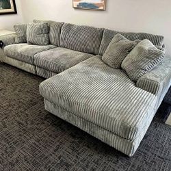 Fog Gray Color Corduroy Sectional Couch Set Extra Discount Code RSG 
🔥🔥 Mention OfferUp for this Special Price!!