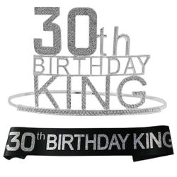 Happy 30th Birthday King Crown And Sash Set 