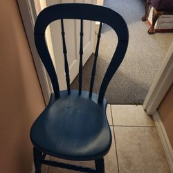 Wooden Turquoise Chair