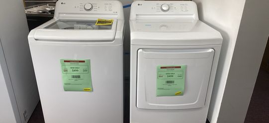 LG 1 year warranty -Agitator Medium ( 4.1- cu Ft. top load washer & 7.3 cu ft vented dryer white