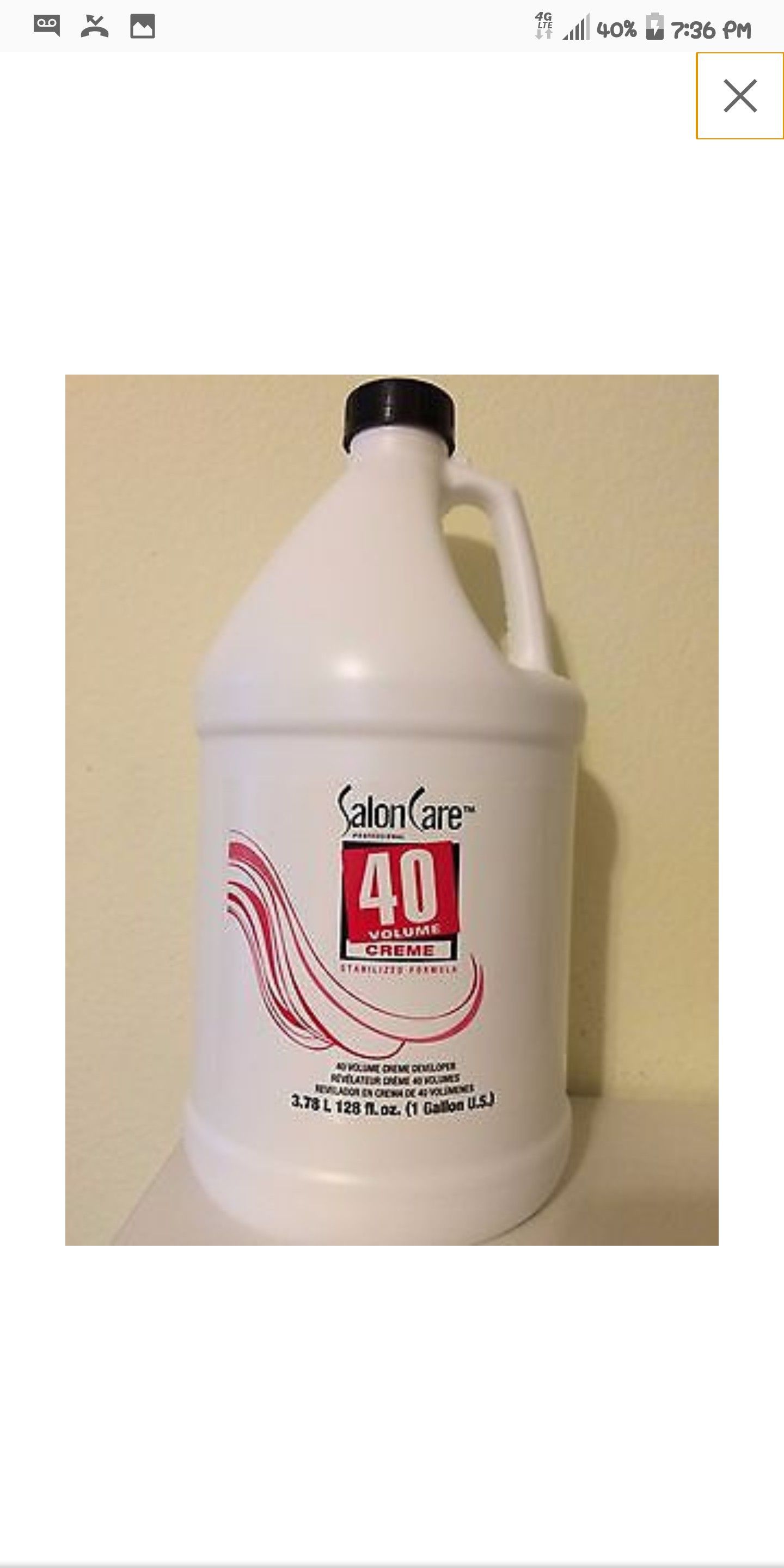Salon care 40 volume cream developer