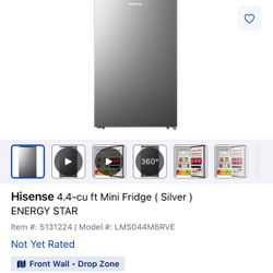 Hisense 4.4-cu ft Mini Fridge ( Silver ) ENERGY STAR