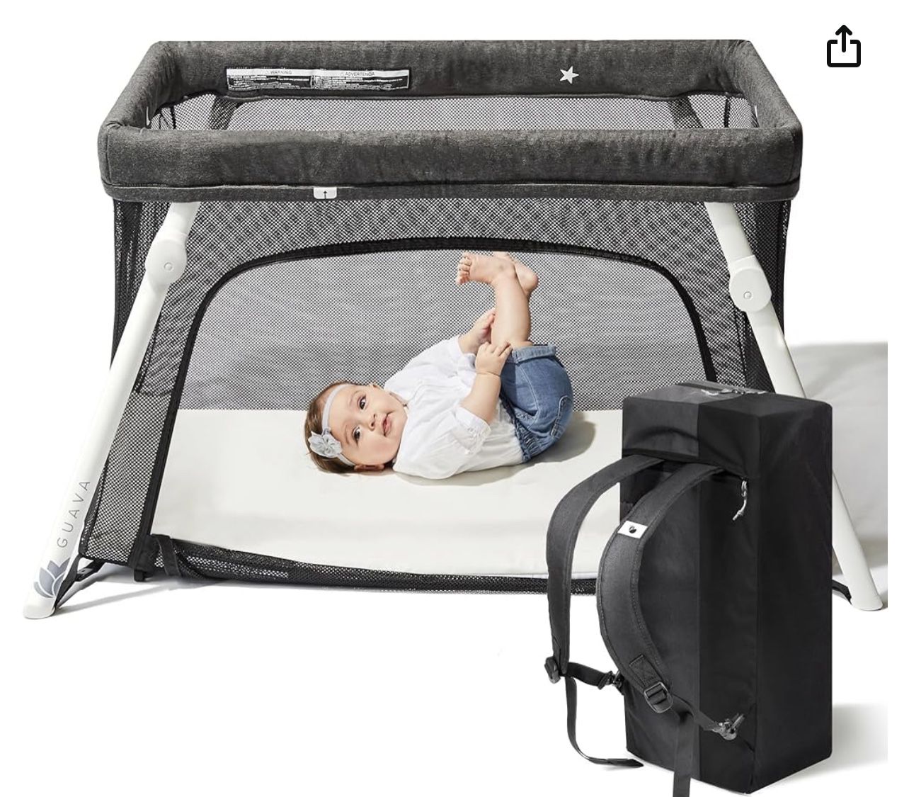 Lotus Travel Crib Backpack w/two Fitted Sheets 