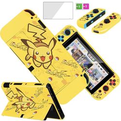 Cute Case for Nintendo Switch Oled Pikachu Yellow 
