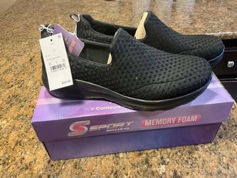 S Sport Skechers Women’s Malvina Slip-on- Performance Sneakers Black Size 11 $30