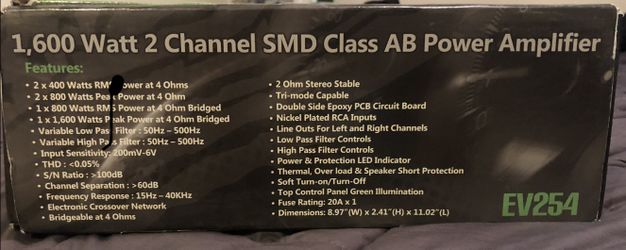 1600 watt 2 channel Amplifier