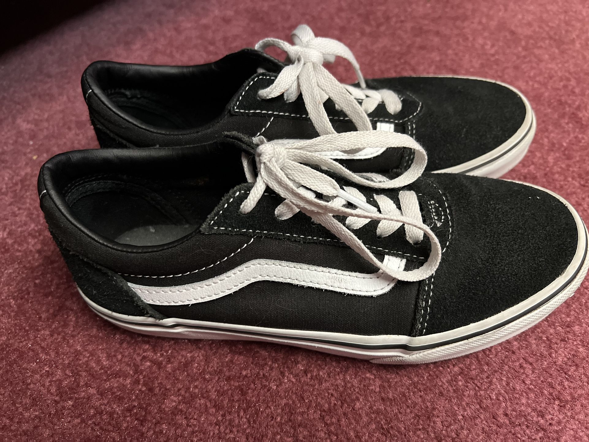 Vans Old Skool Low Top Shoes Men's Size 5 Black White Skateboard Sneakers Youth