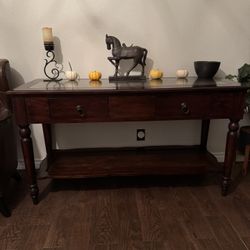 Elegant Dark Wood Console / Sofa Table