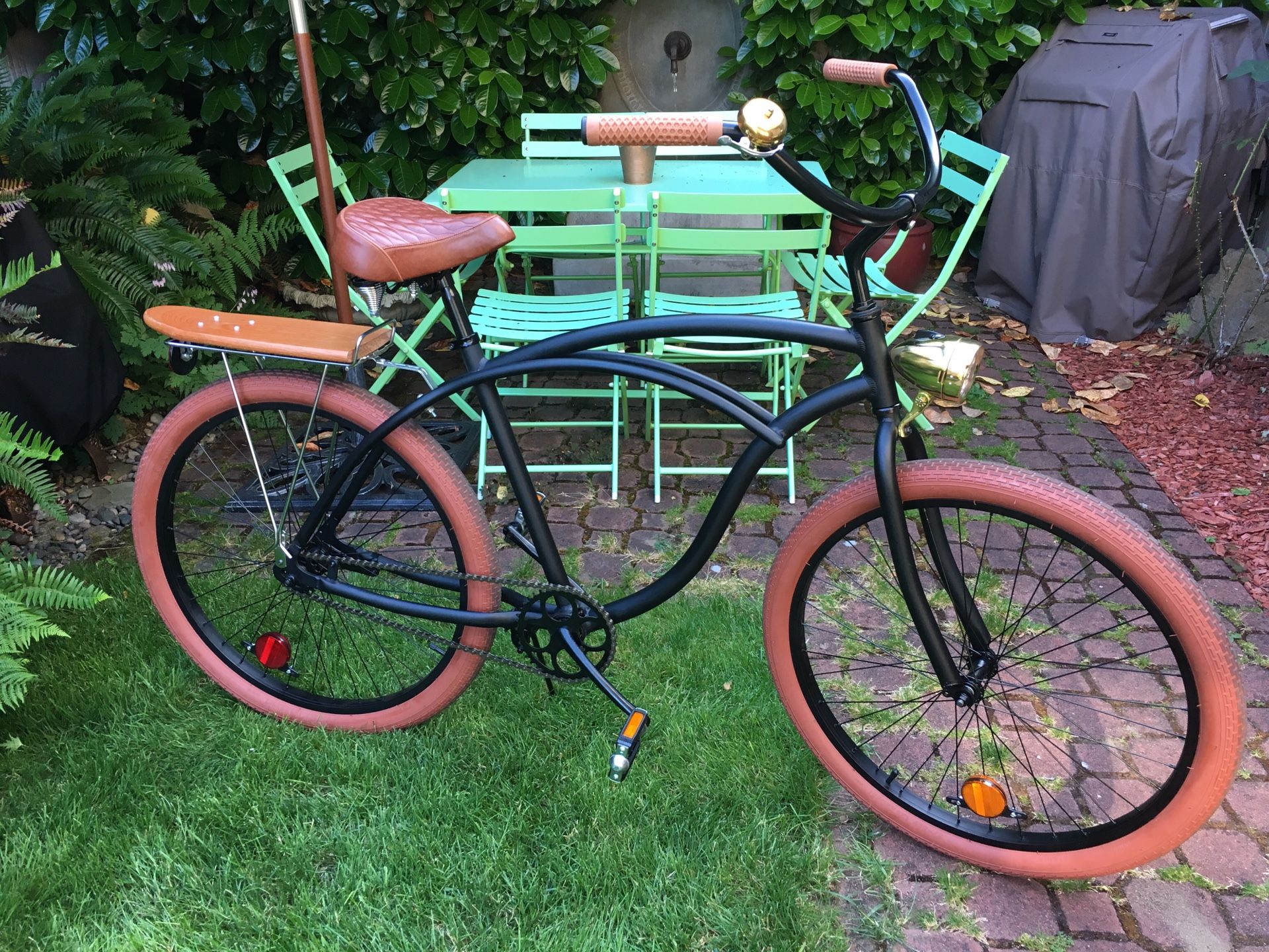 Firmstrong “Urban Man” Alloy Single Speed 26” Beach Cruiser Bike (Custom 1970’s skateboard “Gold” edition)