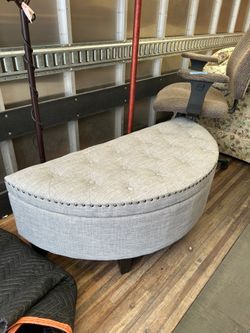 Half Moon Ottoman With Storage