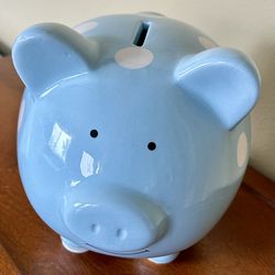 Blue Polka Dot Piggy Bank