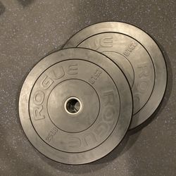 Rogue Fitness Pair Of 25 Lb Olympic Rubber Bumper Weight Plates