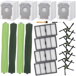  S9 Replacement parts for irobot roomba s9(9150) s9+ s9 Plus(9550) Series Vacuum Cleaner, 2 Set of Multi-Surface Rubber Brushes 4 Filters 4 vacuum Bag