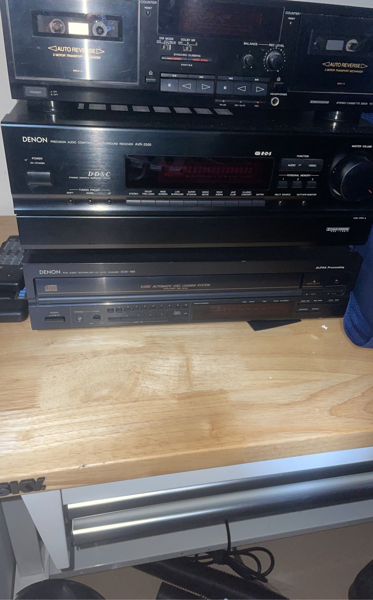 Denon Stereo, 5 CD Changer, Dual Casset
