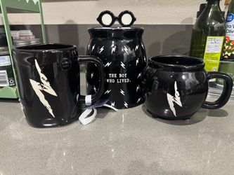 Harry Potter Rae Dunn Ceramic Mugs and Cookie Jar Set