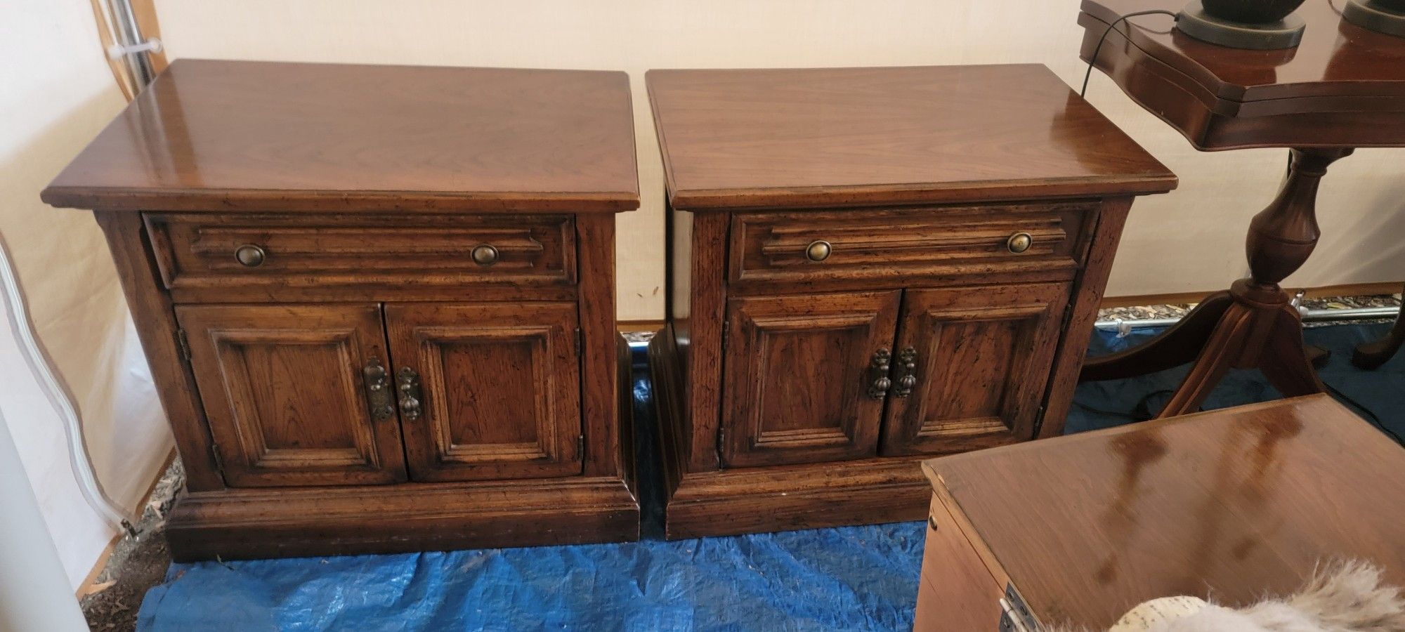 Pair Wooden Nightstands