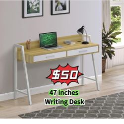 ❤️$50❤️ 47 inches Drawer Modern Wood Writing Desk in (Natural and White) ( black)  Pick up is in the East Los Angeles 90032 El Sereno Neighborhood. Be