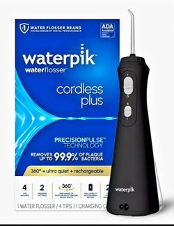 Waterpik Cordless Plus Water Flosser with 2 Settings, 4 Tips, ADA Accepted, Black

